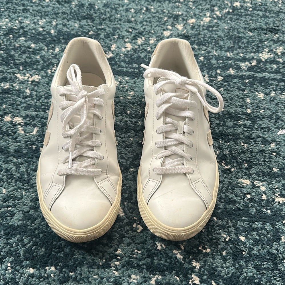 Veja Esplar Logo White Leather Sneakers